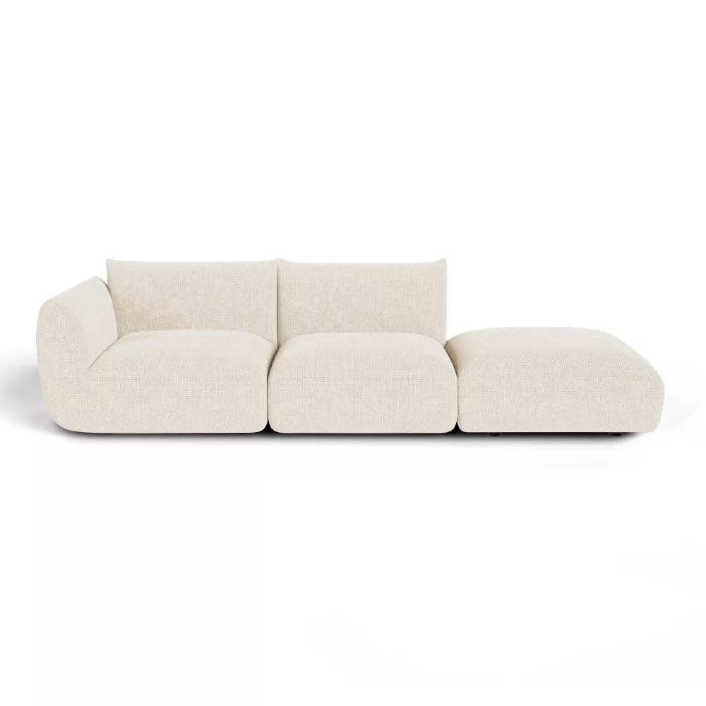 Canapé modulable 5 places en velours chenillé
