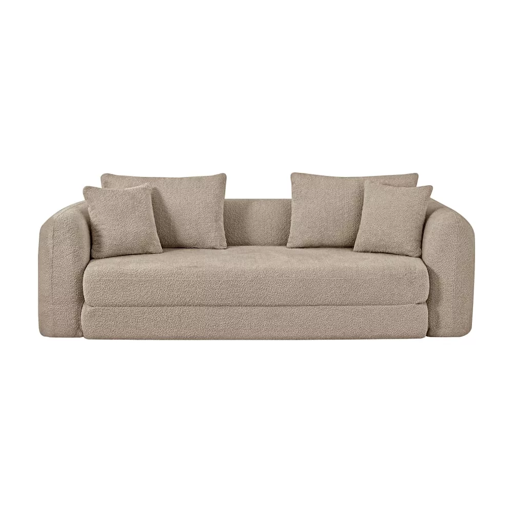 Canapé convertible en tissu bouclette 3 places