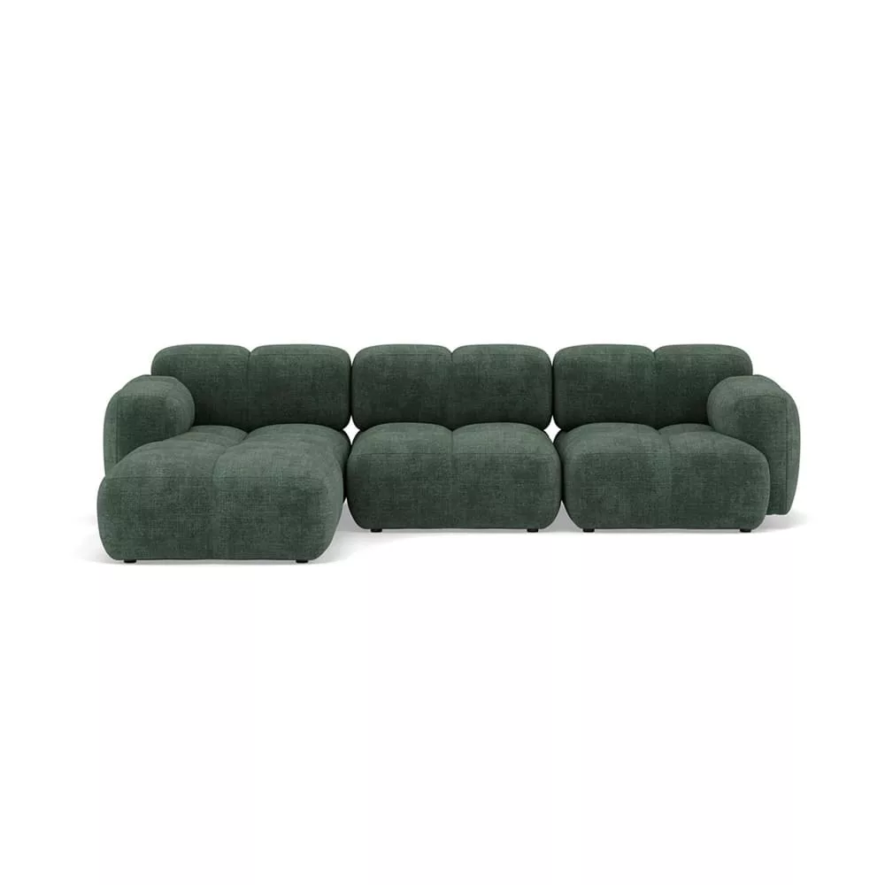 Canapé modulable 4 places angle réversible en velours texturé