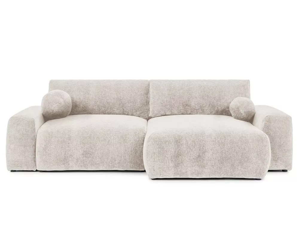 Canapé d'angle réversible convertible 4 places en velours relief