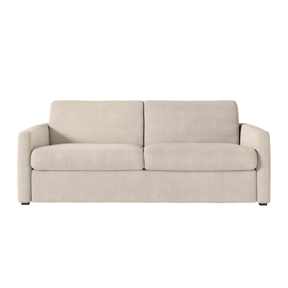 Canapé convertible express 3 places agathe en velours côtelé – Matelas 13cm