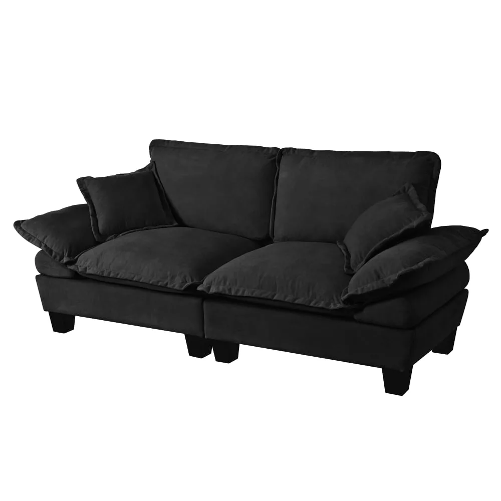 Canapé 2 places en chenille avec accoudoirs amovibles