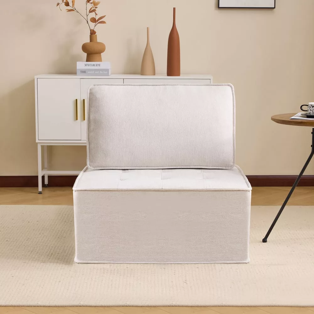 Canapé modulaire en lin avec design compact