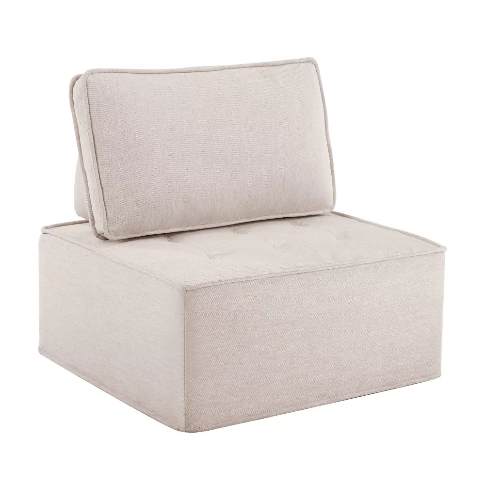 Canapé modulaire en lin avec design compact