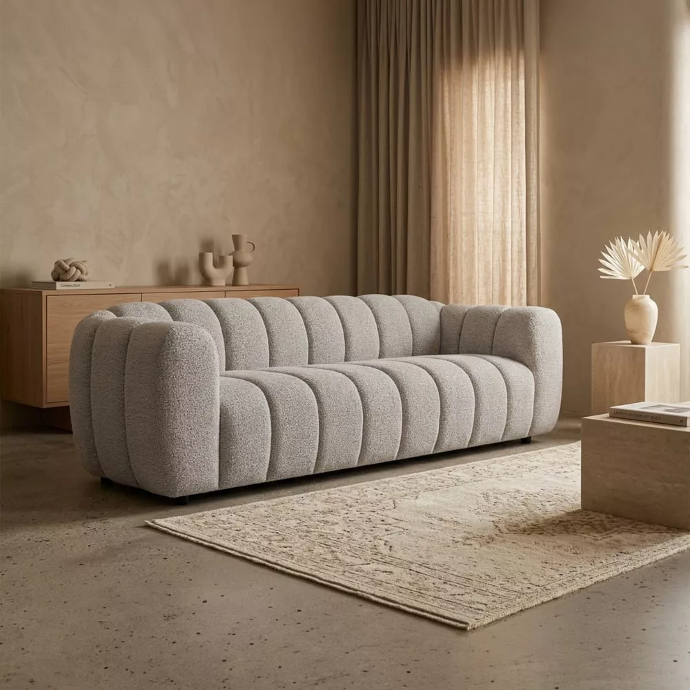 KALIS Canapés fixes en tissu 230 cm – 3P BLA GRI
