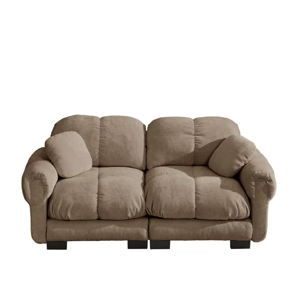 Canapé 2 places en chenille avec coussin mobile
