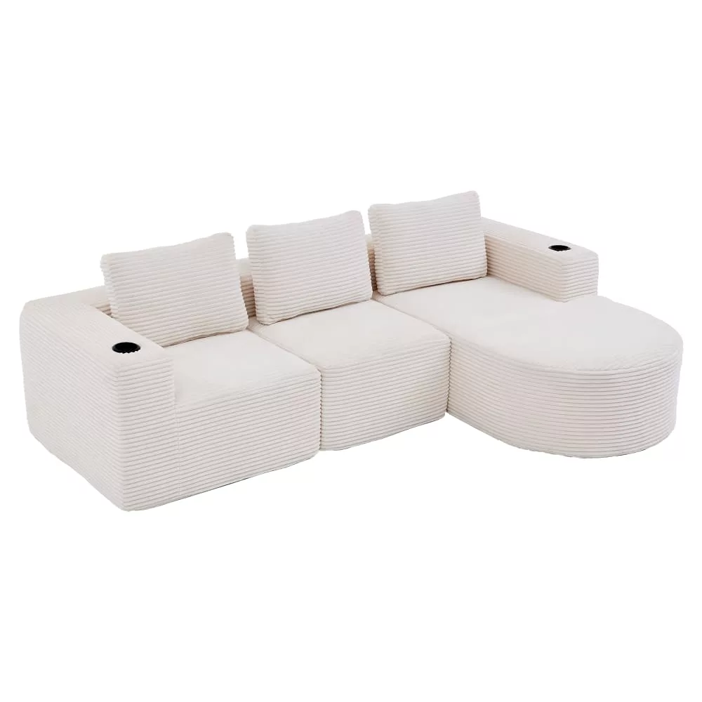 Canapé en polyester avec 3 coussins