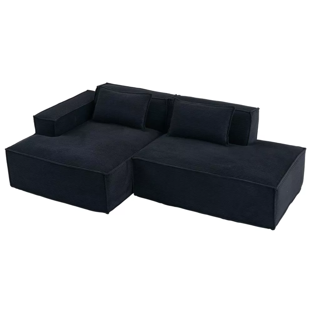 Canapé en polyester avec 2 coussins 235 cm