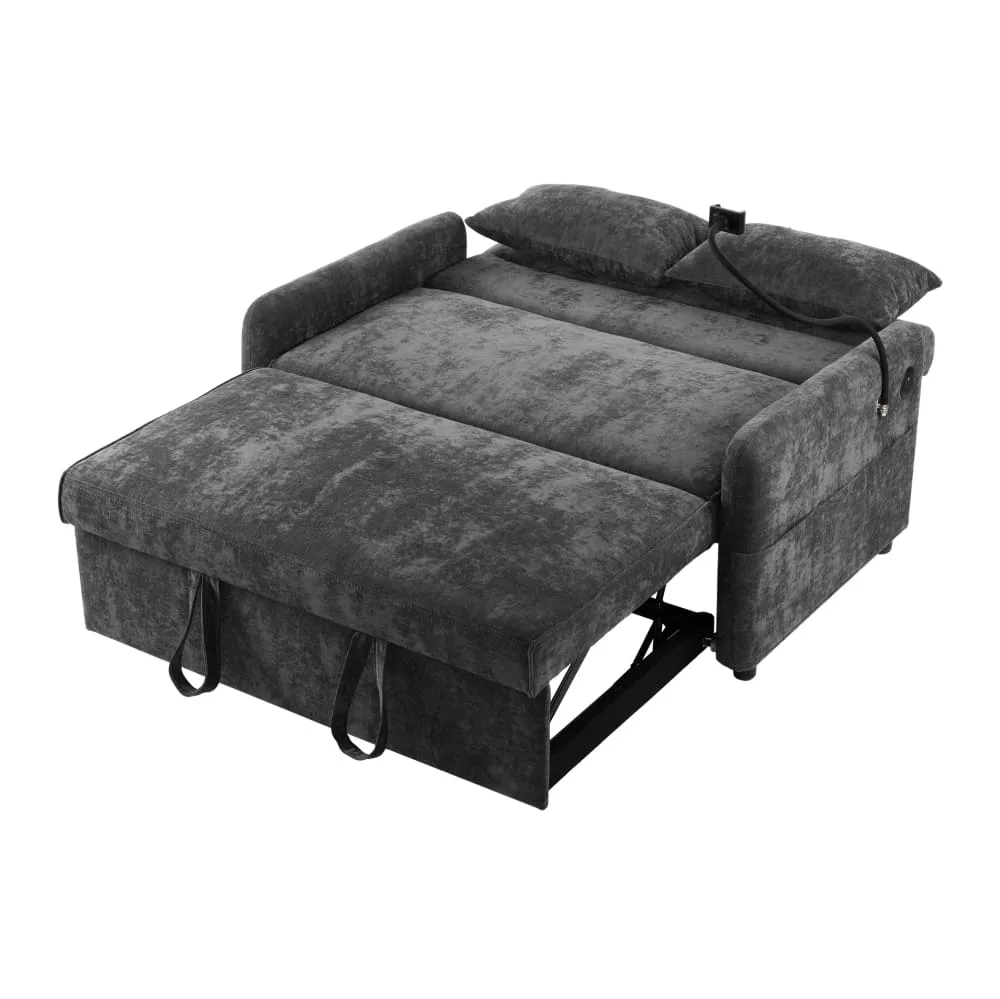 Canapé 2 places en chenille avec usb