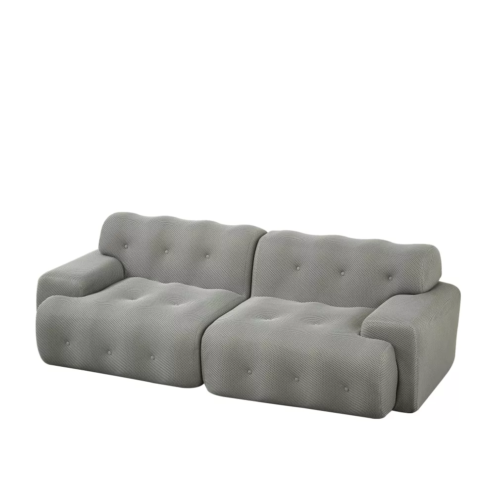 Canapé en tissu avec larges accoudoirs