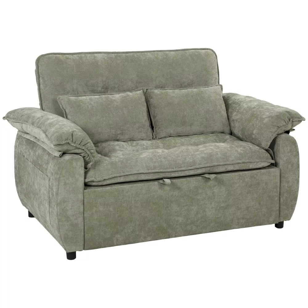 Canapé convertible 2 places dossier réglable assise large velours