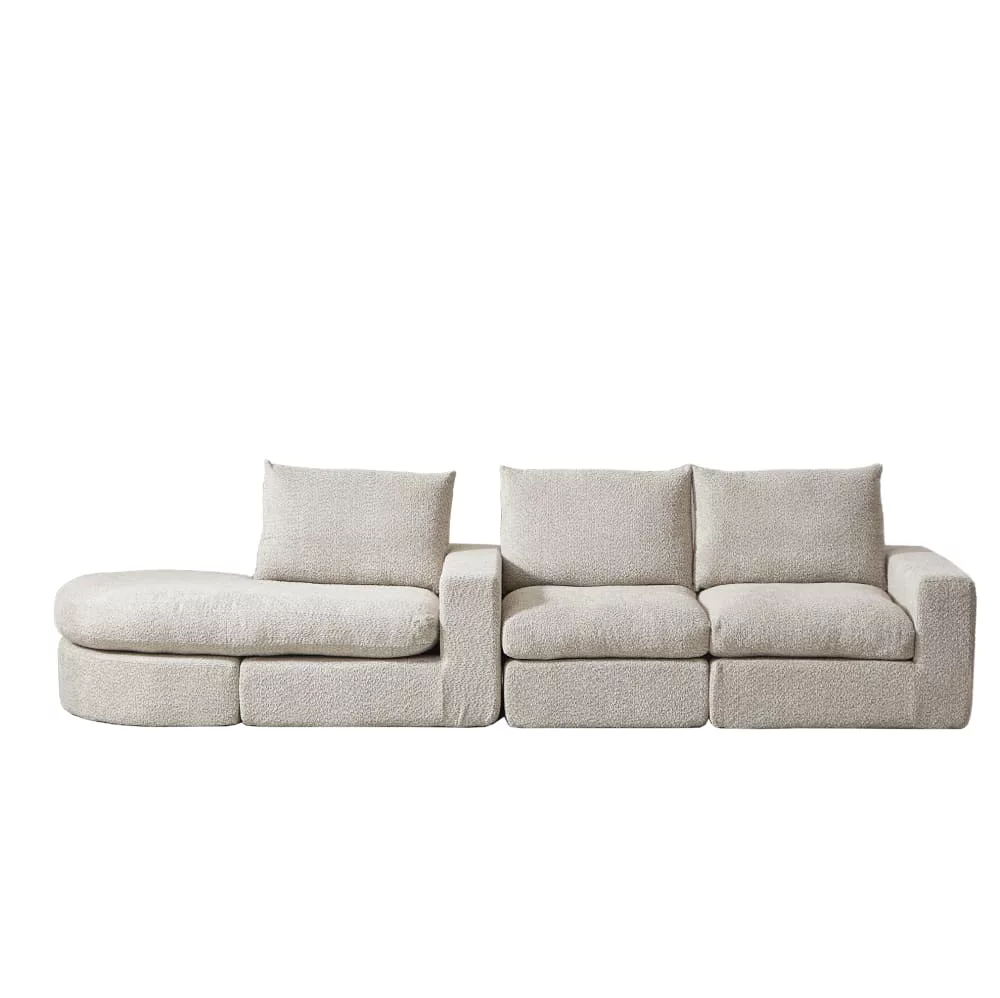 Canapé modulable en chenille avec méridienne réversible