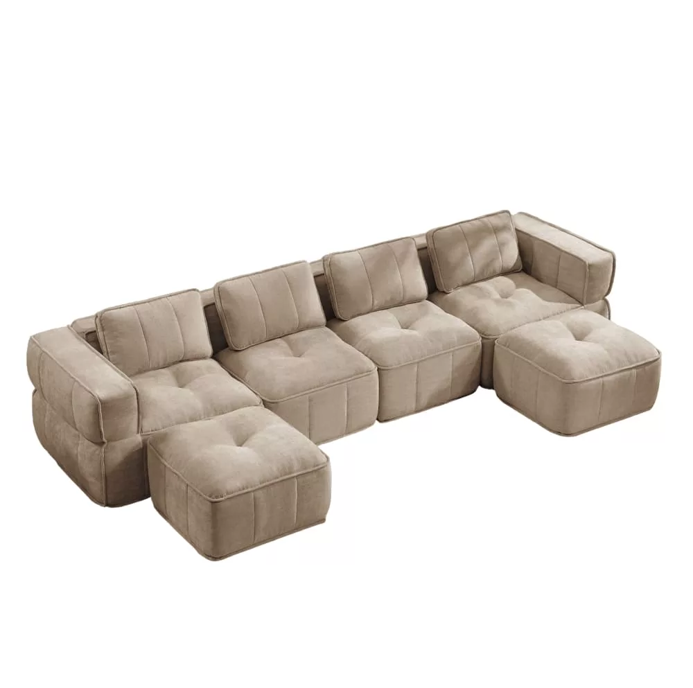 Canapé modulaire en u 4 places en polyester
