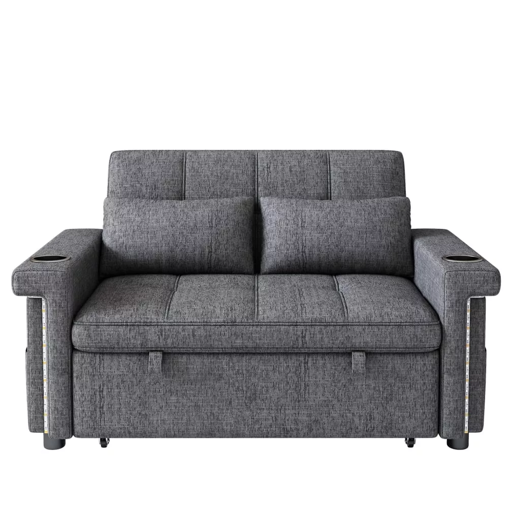 Canapé convertible, usb/type-c, chenille