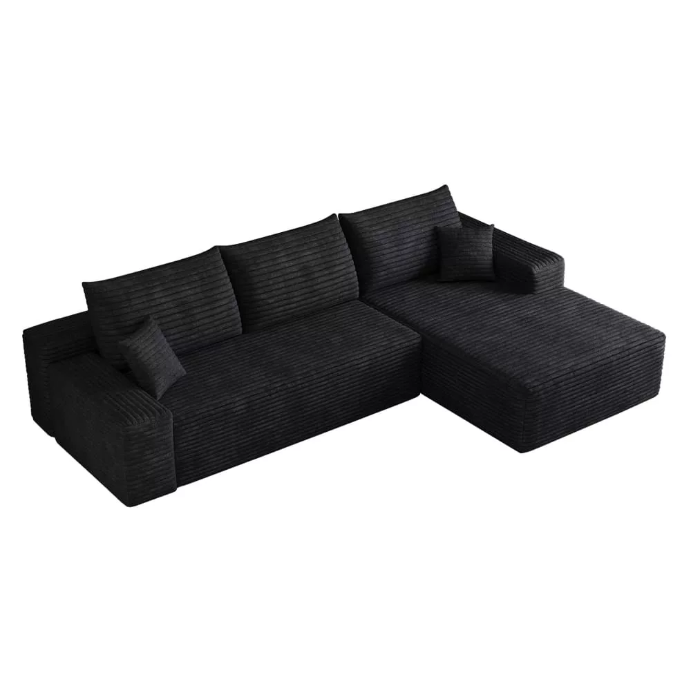 Canapé d'angle modulable 270 cm avec chaise longue