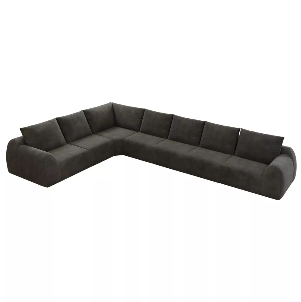 Canapé d'angle en velours polyester chenille