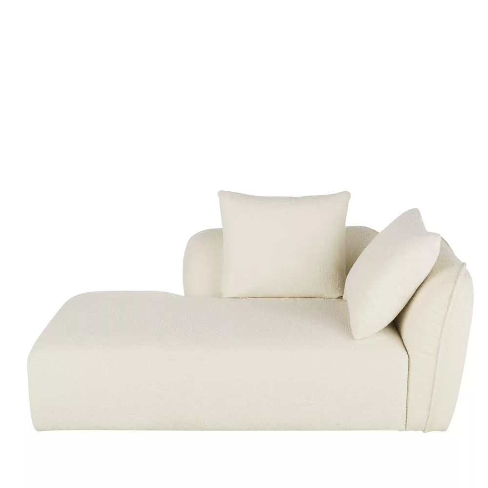 Méridienne pour canapé modulable tissu effet laine bouclée