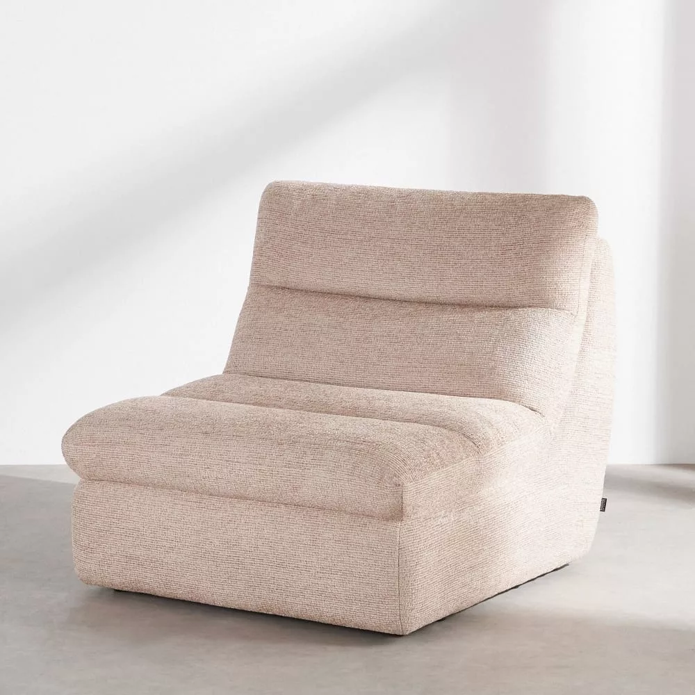 Chauffeuse 1 place en polyester et coton tissu tramé toffee