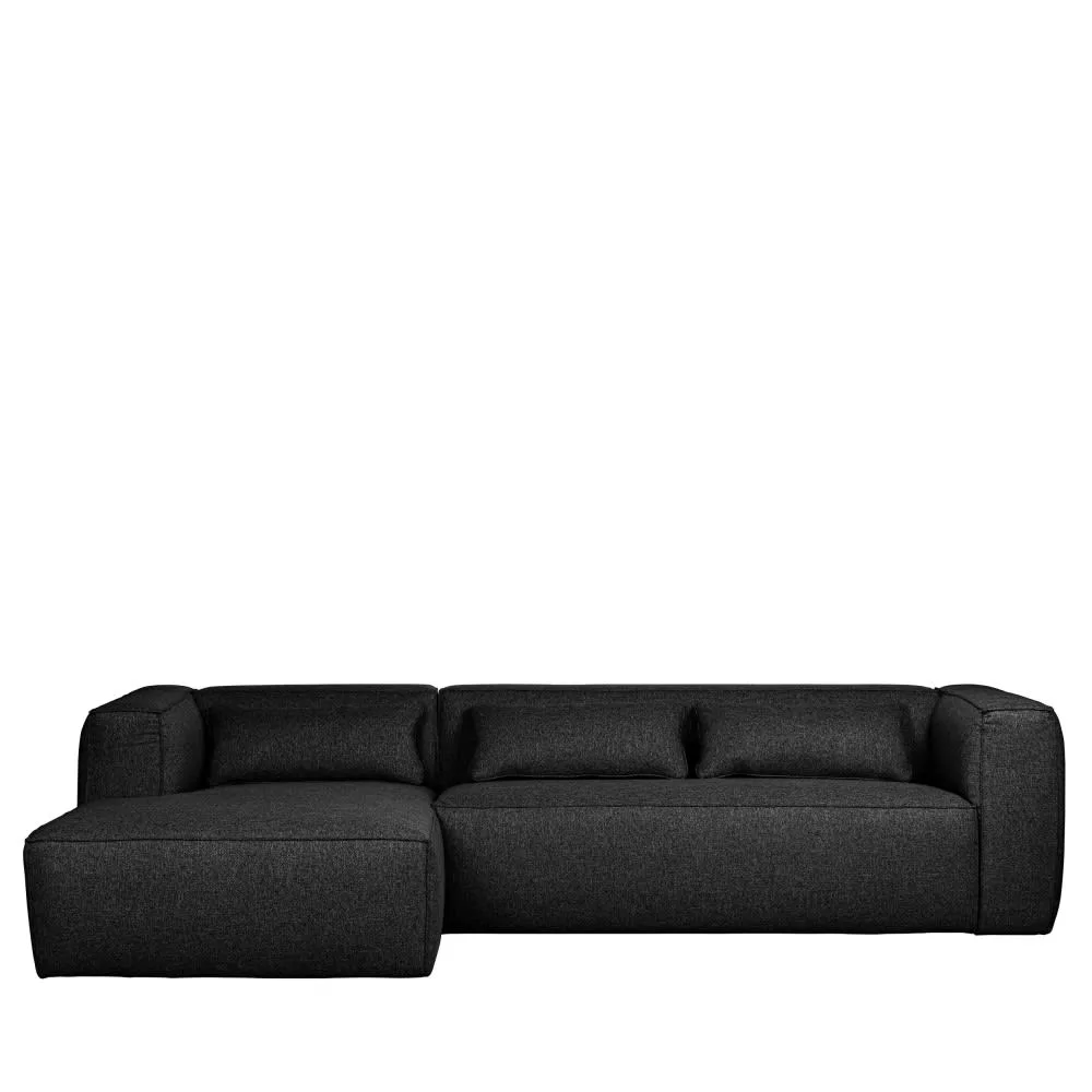Canapé d'angle 4 places en tissu style monobloc