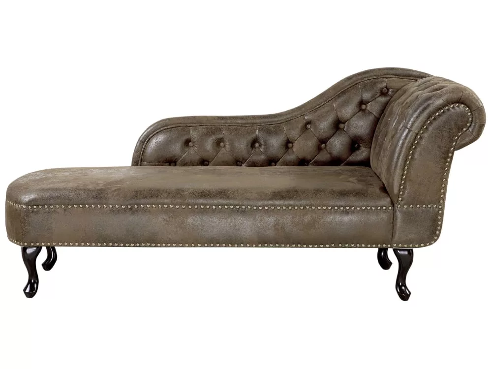 Chaise longue côté daim synthétique