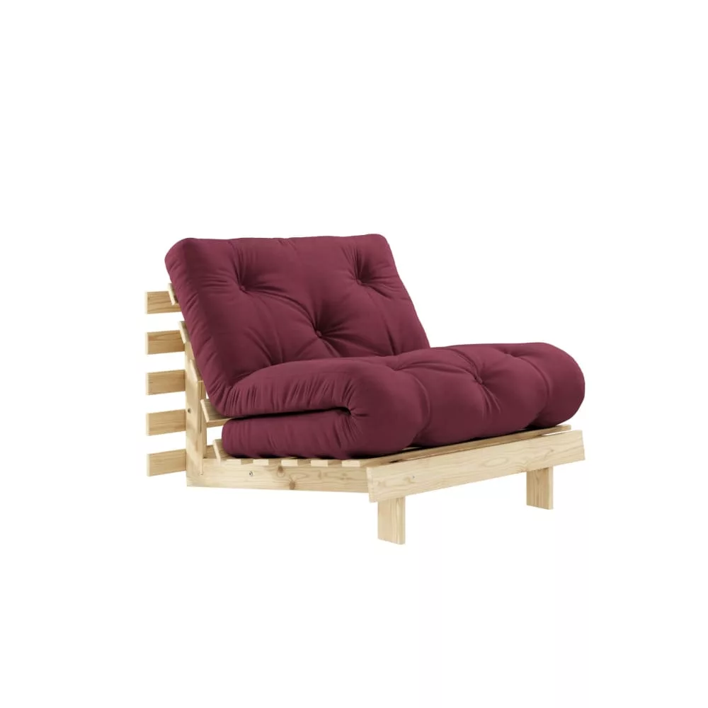 Canapé convertible en pin massif avec futon