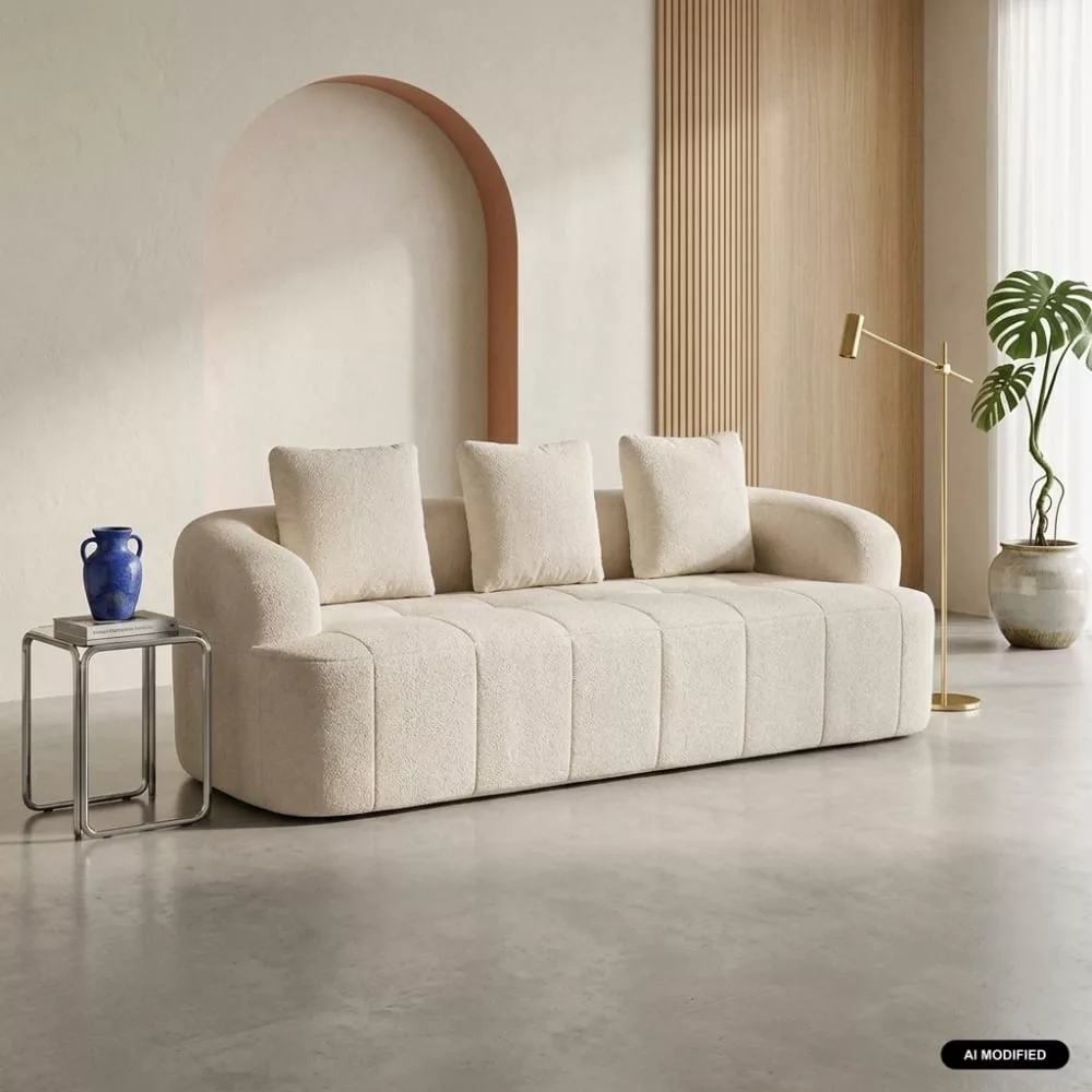 Canapé compressé 3 places tissu – Nelio