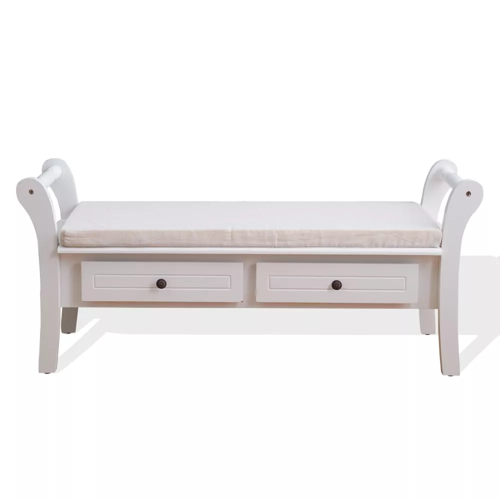 Banquette 2 tiroirs et assise rembourrée