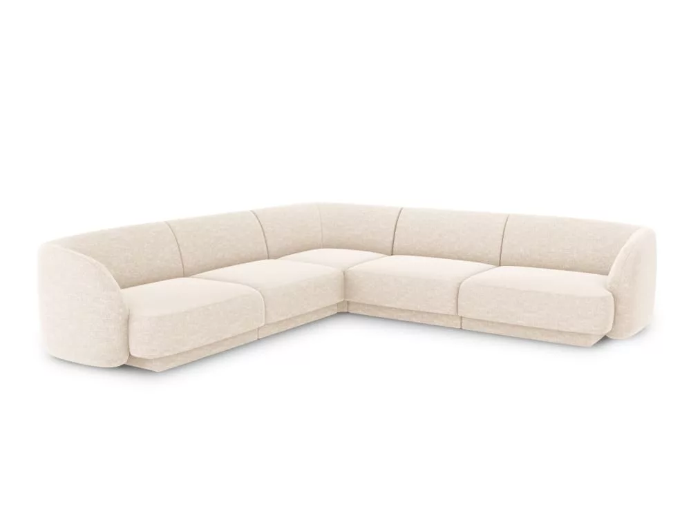 Canapé d'angle symétrique 5 places en tissu chenille