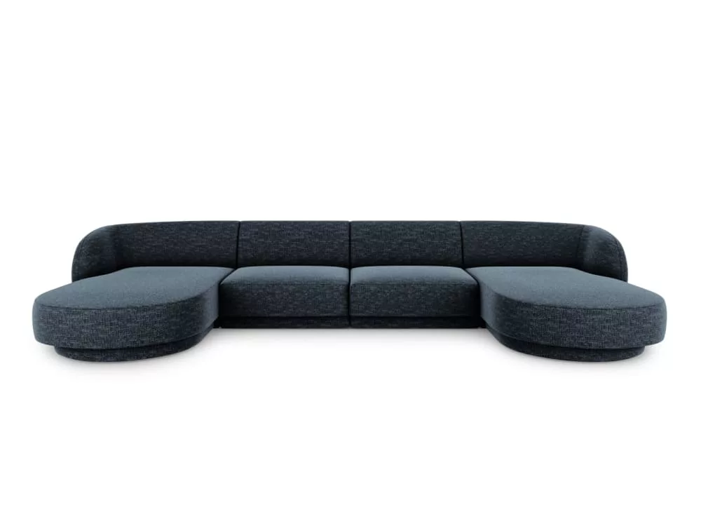 Canapé panoramique 5 places en tissu chenille roi