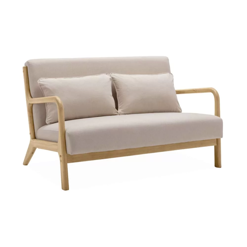 Banquette scandinave bois et tissu