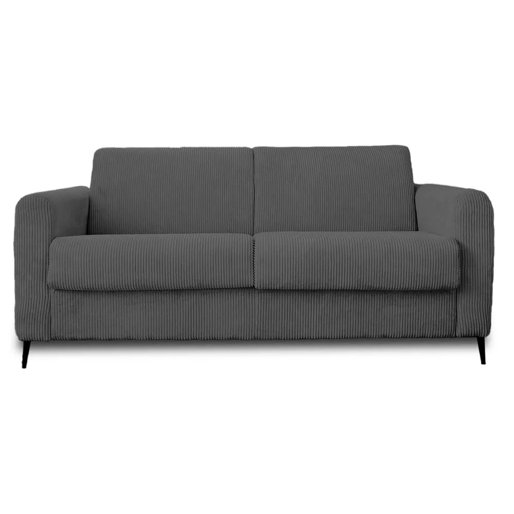 Canapé convertible 3 places en velours côtelé matelas 12 cm