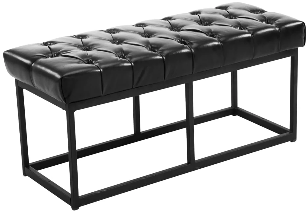 Banquette avec pieds en métal assise en pvc et synthetique