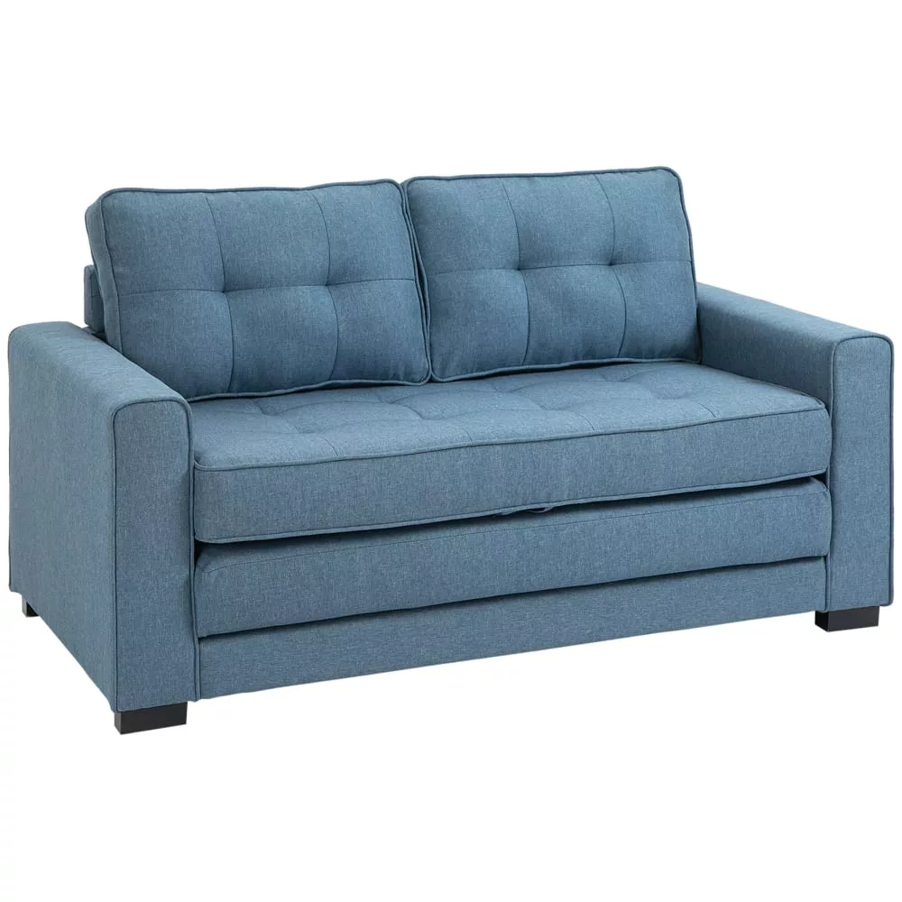Canapé convertible 2 places design contemporain assise dossier capitonnés polyester