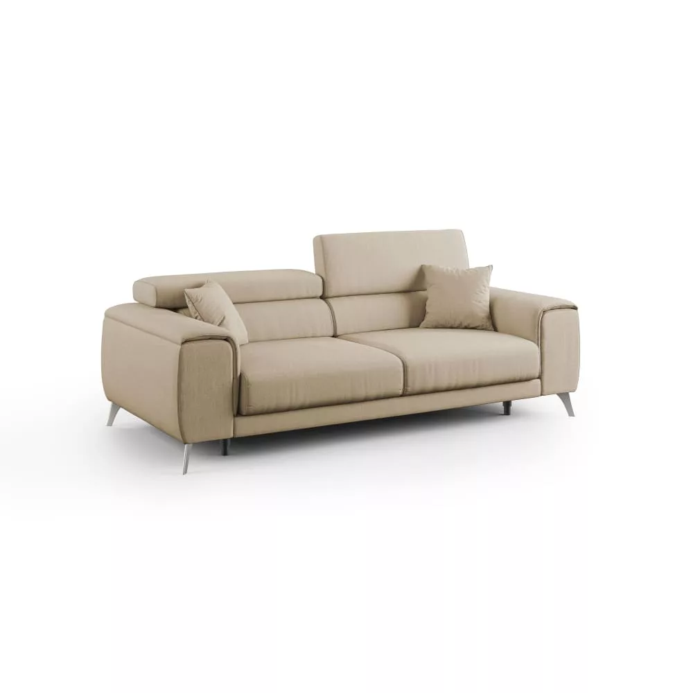 Canapé avec assises coulissantes en tissu 185 cm