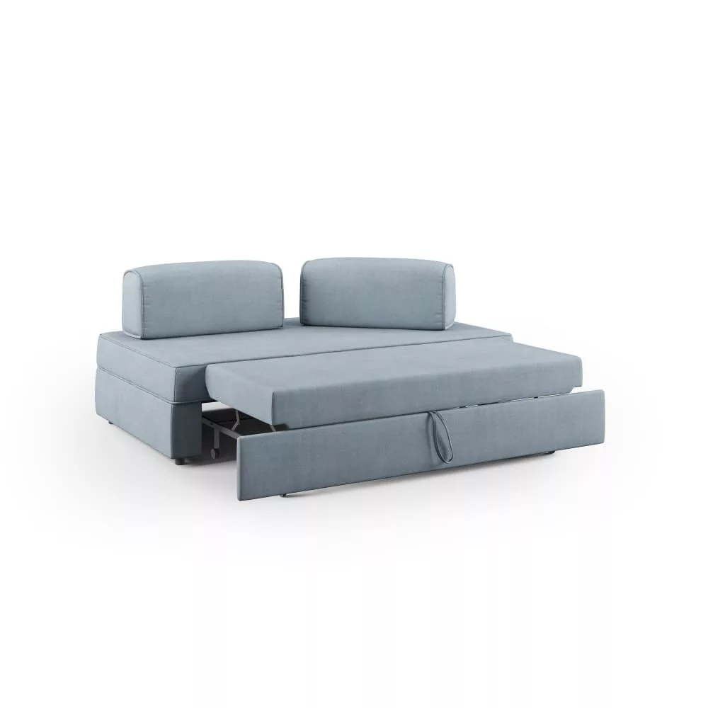 Canapé avec pouf amovible 160 cm pastel