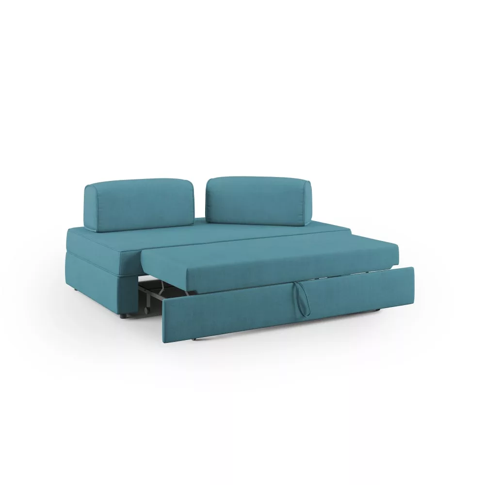 Canapé avec pouf amovible 160 cm ciel