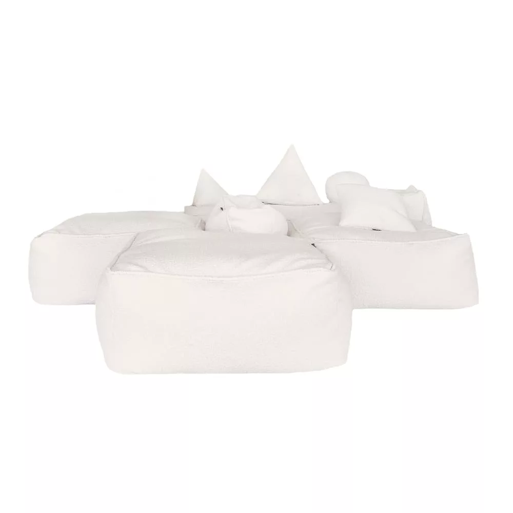 Canapé-pouf modulable en bouclette (4 modules)
