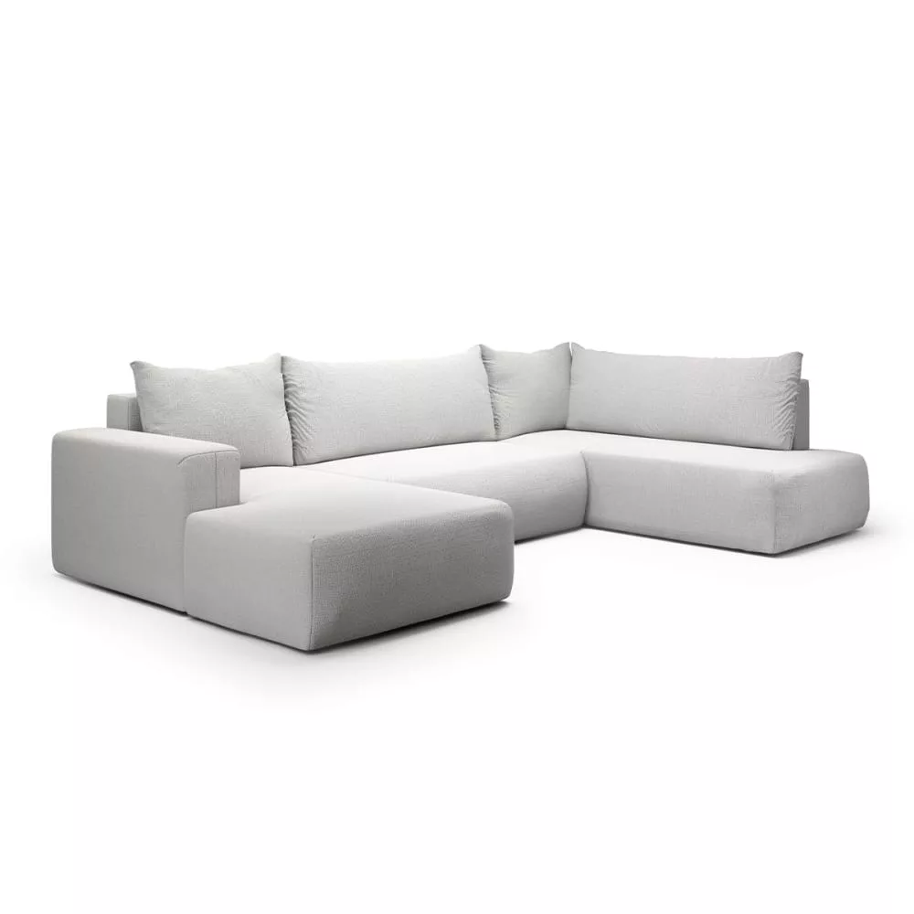 Canapé u 5 places convertible coffre bois de pin