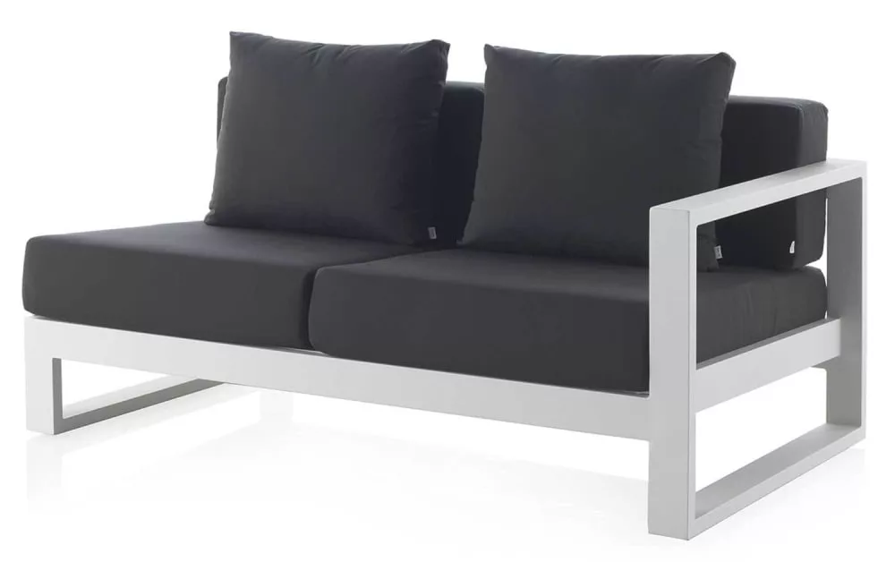 Canapé en aluminium à bras avec coussins
