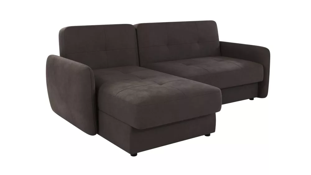 Canapé d’angle avec fonction couchage en microfibre