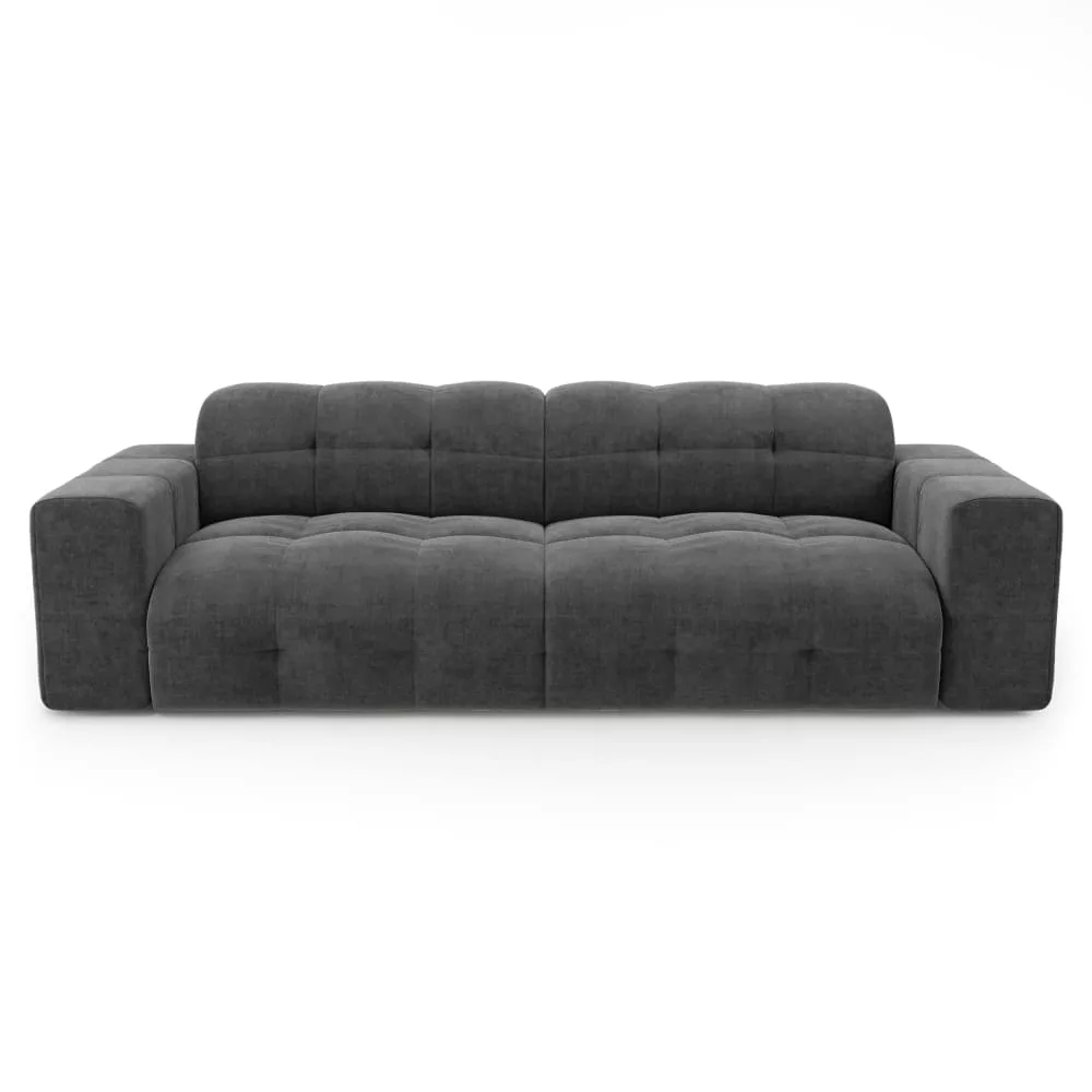 Canapé 4 places en velours graphite