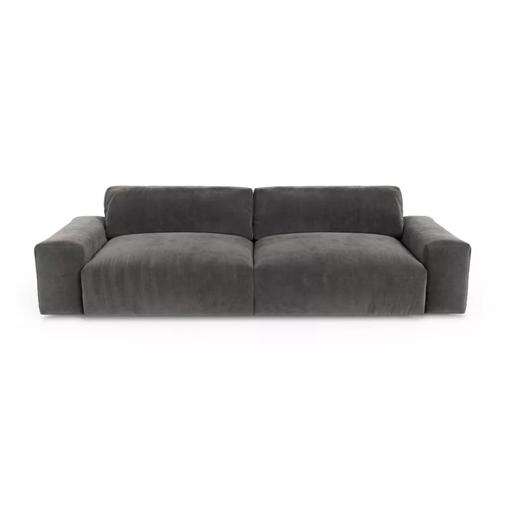 Canapé 3 places en velours graphite