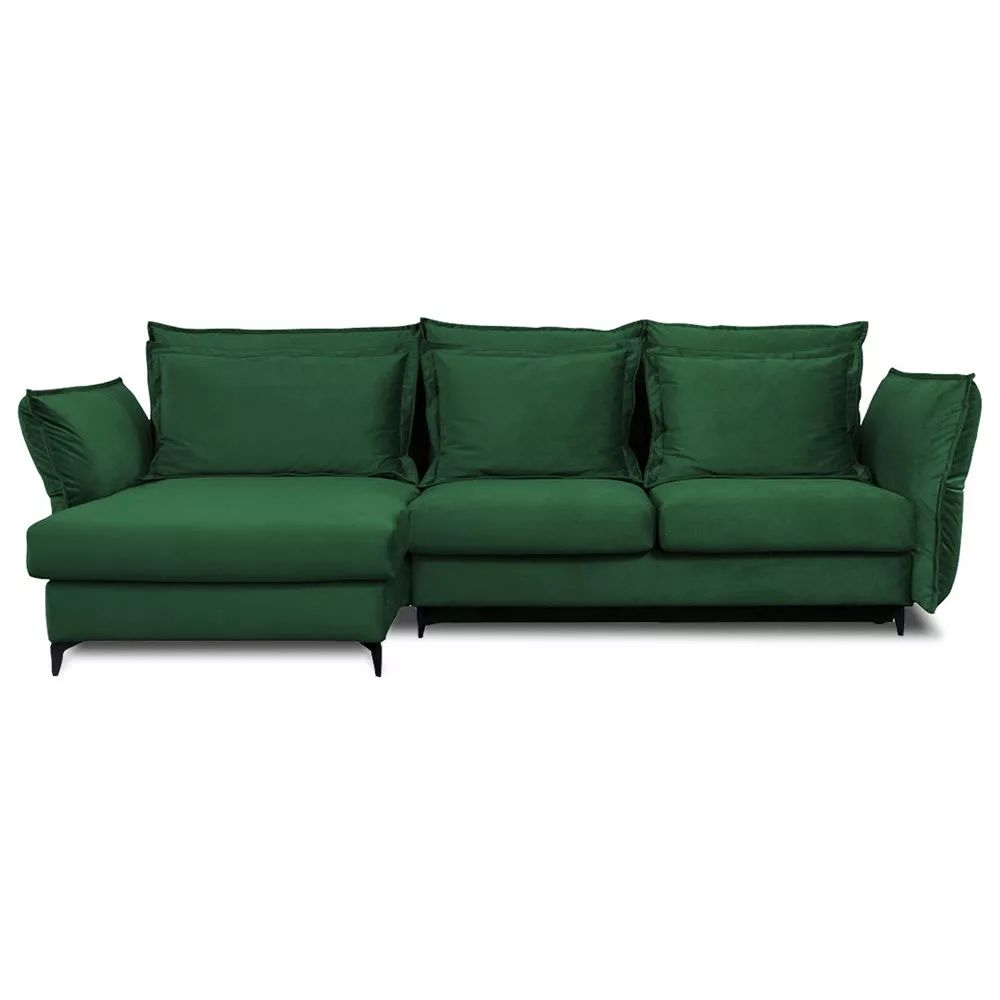 Canapé 3 places velours angle malachite