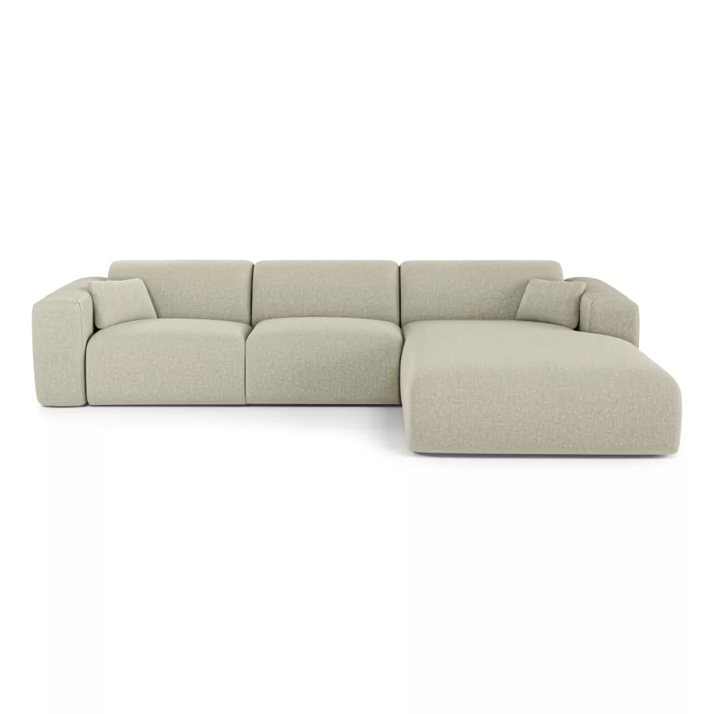 Canapé angle convertible express 5 places en tissu tramé