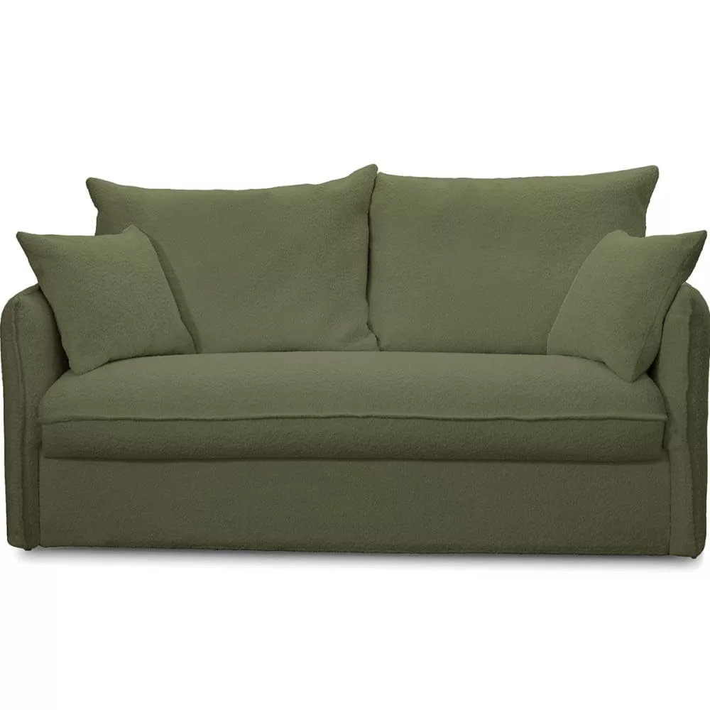 Canapé convertible express 3 places en tissu bouclette