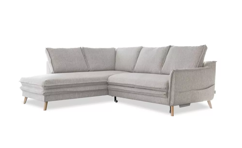 Canapé d'angle 6pl limited convertible, angle sel et poivre
