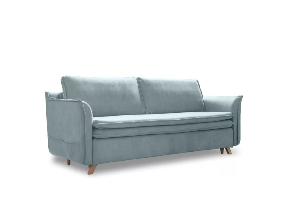 Canapé convertible slim veloursanti-tâche, pastel