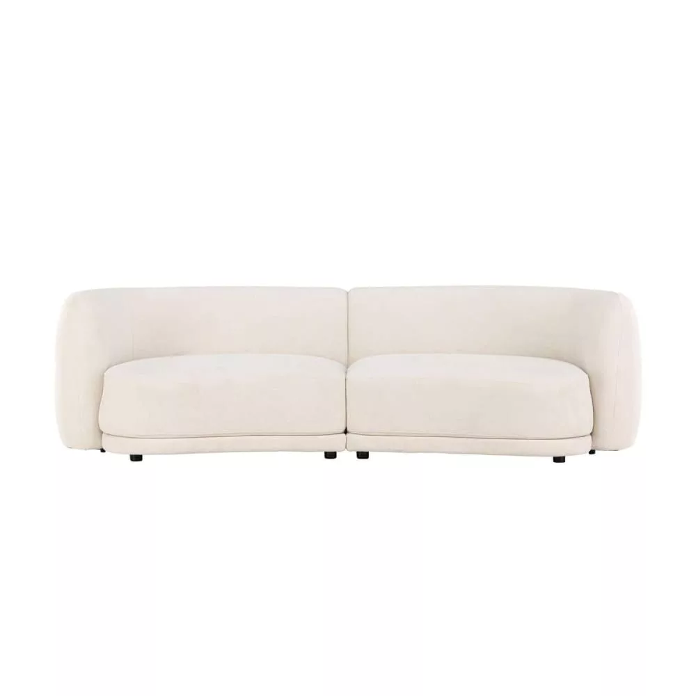 Canapé arrondi 3,5 places en tissu et métal