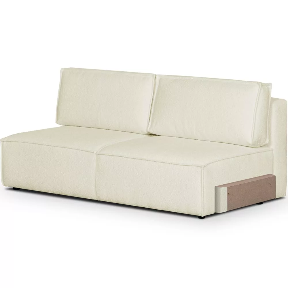 Module canapé convertible 2 places en tissu bouclé