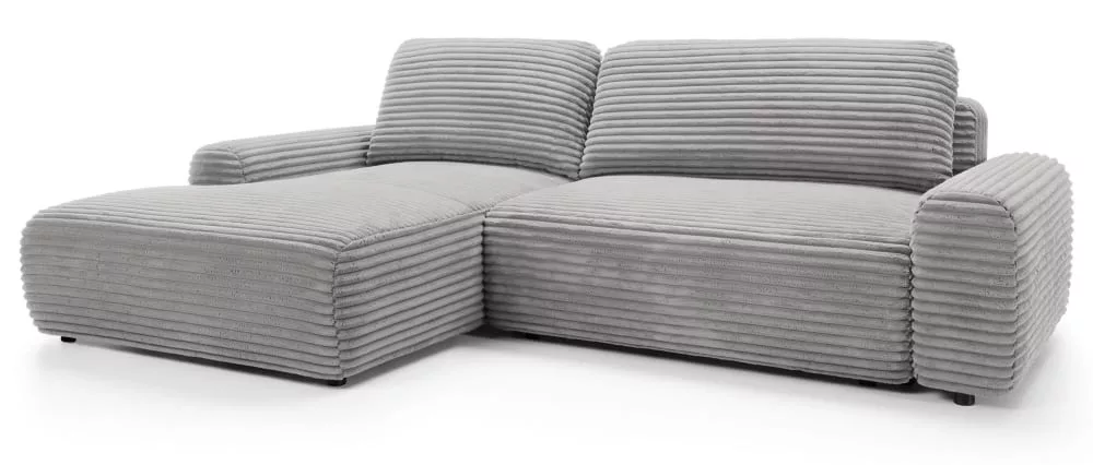 Canapé d'angle convertible 3 places gris-beige